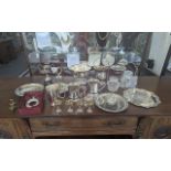 Collection of Silver Plate, comprising golf club trophy, ice bucket and tongs, egg server and