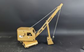 Age Crane Wooden Toy stamped to base GDR. In light beech wood with rotating tower. Measures approx
