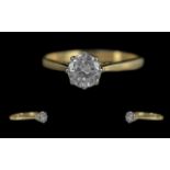 Ladies 18ct Gold Pleasing Single Stone Diamond Set Ring. Full Hallmark to Interior of Shank. The