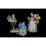 Royal Doulton Trio of Hand Painted Figures ( 3 ) In Total. Comprises 1/ Balloon Boy, HN2934.