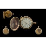 Elgin International Watch Company Gold Filled 7 Jewels Full Hunter Stem Winding Pocket Watch.