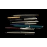 A Collection Of Vintage Parker fountain Pens. 8 In Total. All In Good Condition.