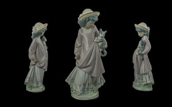 Lladro Hand Painted Figure Black Legacy Collection ' My New Pet ' Model No 5549. Issued In 1989 -