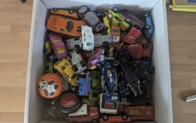 Large Collection of Play Worn Die Cast Models, including cars, racing cars, Formula One, etc.