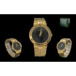 Gucci - Expensive Looking Gents or Ladies Gold Plated Wrist Watch with Signed Black Dial, Gold