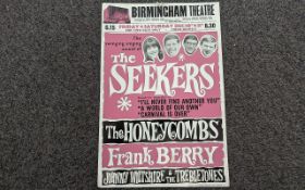 The Seekers, Honeycombs Etc...- A Superb 'Original' 1965 Pop Show Poster Card. Terrific Condition.