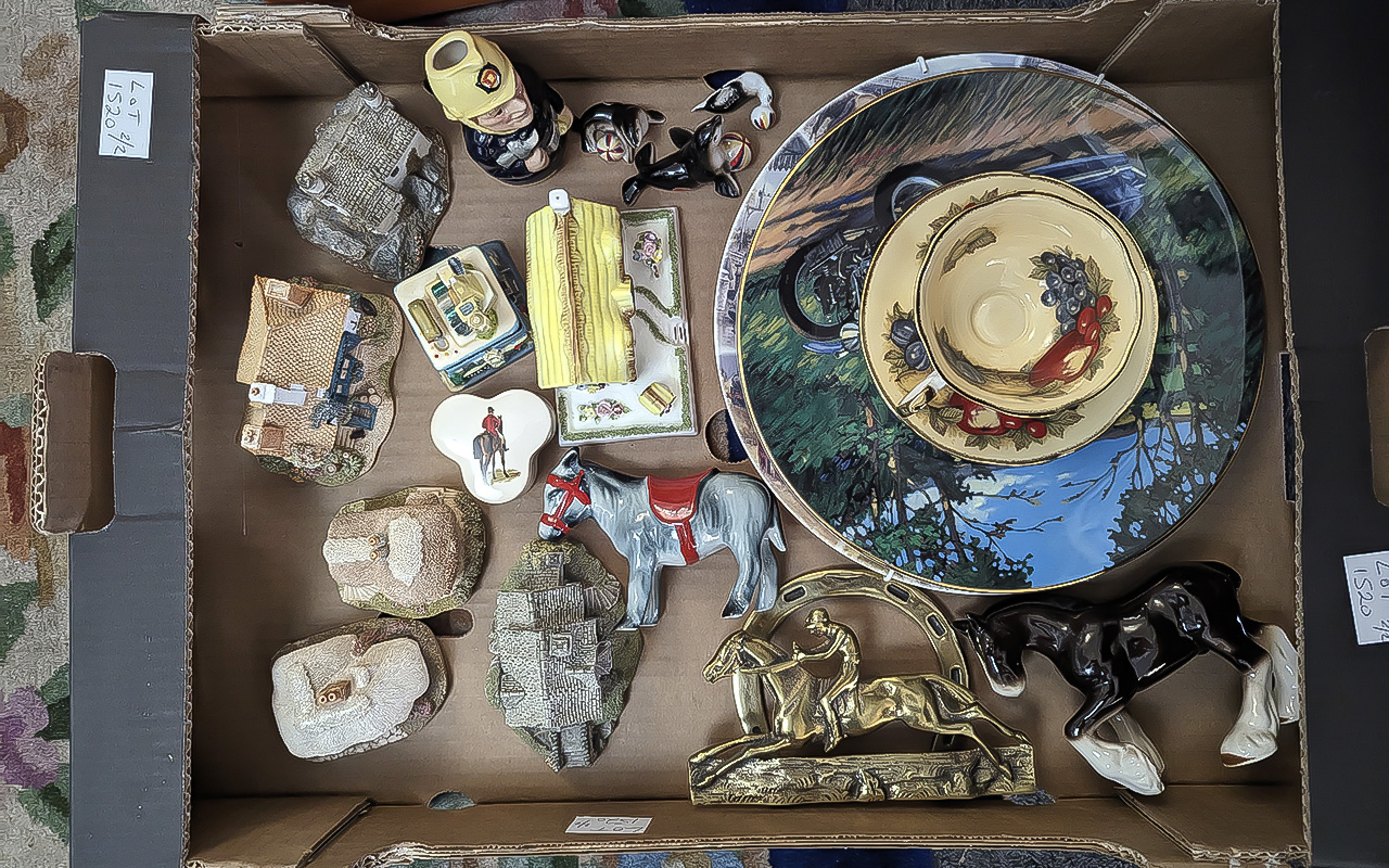 Two Boxes of Kitchenalia & Bric a Brac, stainless steel, teapots, jugs, figures, ornaments, - Image 2 of 2