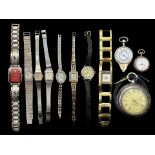 Collection of Fashion Watches + A Silver Plated Pocket Watch. Different Styles and Lengths. A/F