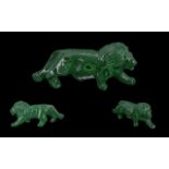 Genuine Malachite Lion Carving, this beautiful hand-carved malachite lion stands easily on its