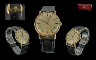 Omega - Geneve Gents 9ct Gold Cased Mechanical Wrist Watch. Full Hallmark to Case, With Original
