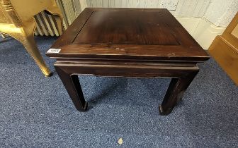 Chinese Style Side Table, square form, beaded edge, height 16'' x width 20'' x depth 20''.