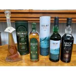 Three Bottles of Single Malt Whisky, comprising Islay Malt 10 year old, Bushmills Malt 10 years old,