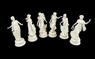 Six Wedgwood Figures, The Dancing Hours Limited Set of Six, height all approx. 9.5'' tall.