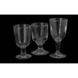 Set of Three Georgian Drinking Glasses, tallest 7''.