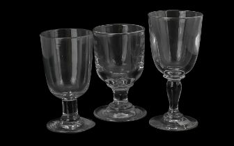 Set of Three Georgian Drinking Glasses, tallest 7''.