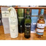 Three Bottles of Boxed Whisky, comprising Glenfiddich 12 Year Old Single Malt, Glenlivet 12 year old