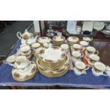 Royal Albert 'Old Country Roses' Tea/Dinner Service, comprising tea pot, milk jug, sugar bowl, ten