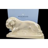 Wedgwood - Fine Large Porcelain Art Deco Period - Moonstone Glaze 'Walking Tiger' Figure,