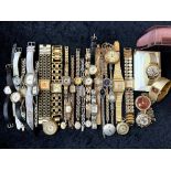 Collection of Assorted Ladies & Gentleman's Wristwatches, bracelet and leather straps, including