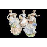 Four Royal Worcester Figures, comprising 'Baker's Wife' limited edition, two limited edition '