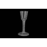 Georgian Toasting Wine Glass, spiral stem, folded foot. Height 6.''