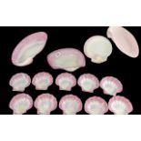 Wedgwood Pink Shell Serving Dish with 10 matching oyster shell dishes,