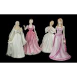 Royal Doulton Collection of ( 4 ) Hand Painted Figures. Comprises 1/ Cherish HN4815. 2/ Sweet Music,