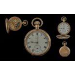 Elgin International Watch Company Gold Filled Open Faced 17 Jewels Keyless Pocket Watch,