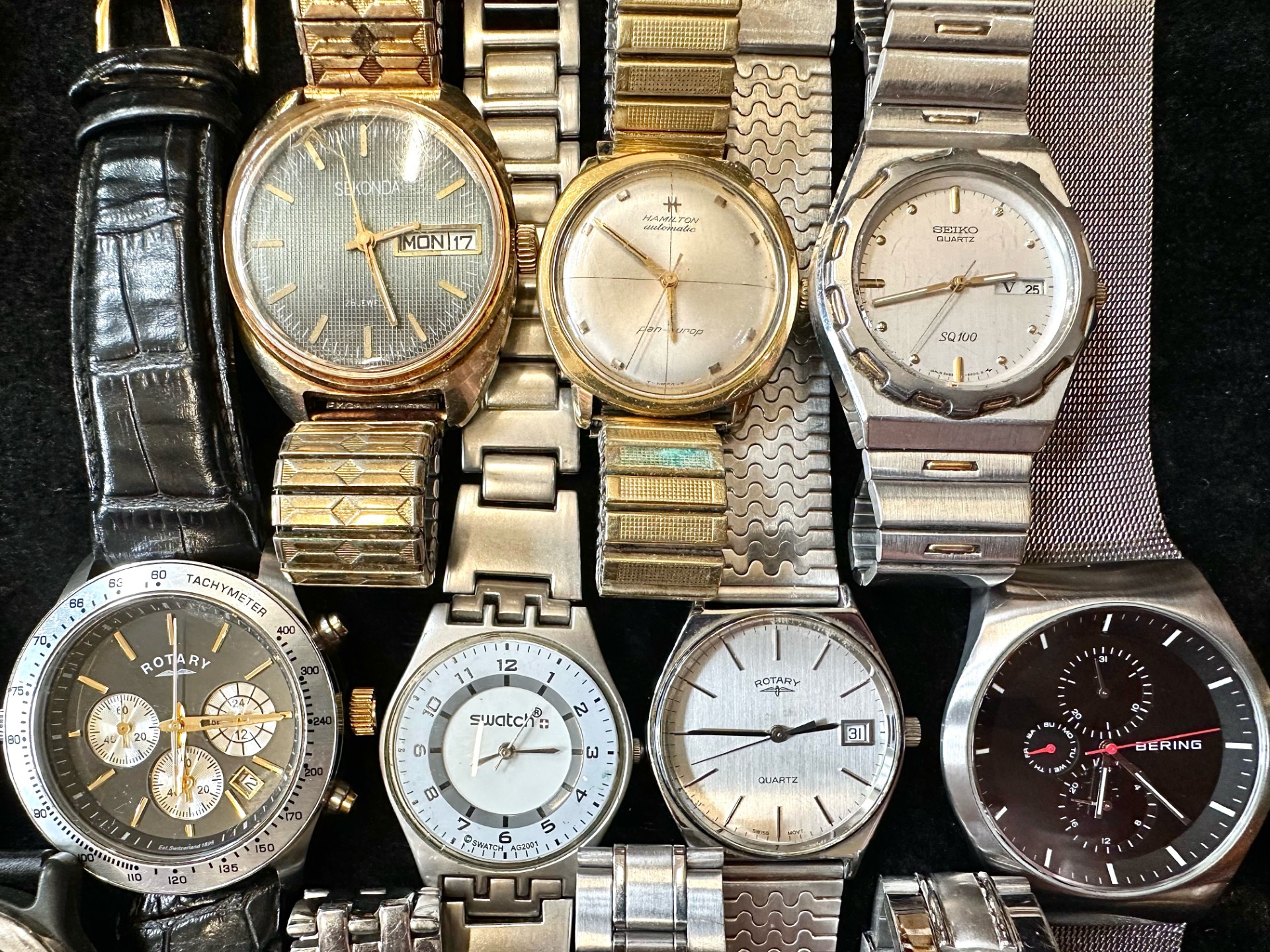 Collection of Gentlemen's Wristwatches, leather and bracelet straps, comprising Bering, Hamilton, - Image 2 of 4