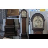 Pearce & Sons Leeds Mahogany Cased Grandmother Clock, silvered dial with chapter ring and Roman