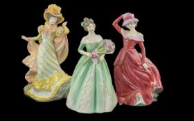 Royal Doulton Hand Painted Trio of Porcelain Figures ( 3 ) Comprises 1/ Happy Birthday HN3660,