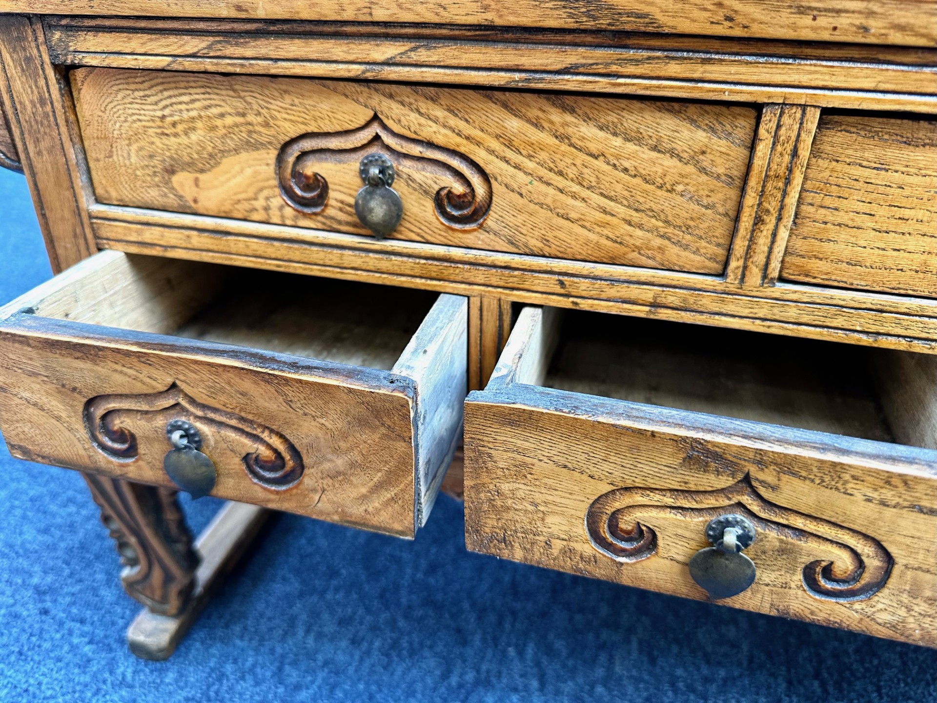 Chinese Style Small Chest of Five Drawers, in the form of an alter table. Height 14'' x width 30.5'' - Image 3 of 5