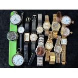 Collection of Assorted Ladies & Gentleman's Wristwatches, bracelet and leather straps, including