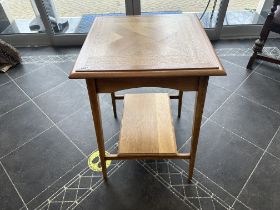 Oak Square Table, made circa 1933 by Mr W Peard, his name is stamped of the rails beneath the table.
