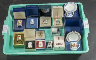 Thimbles Interest. Good Collection of Misc Thimbles, Includes Royal Worcester, Fenton China,