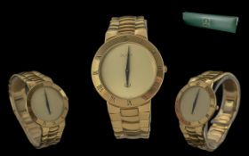 Gucci - Pleasing Gold Plated Wrist Watch, Gucci Logo to Back Cover, Ref No 3500M 00524-6. With Gucci
