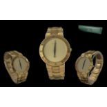 Gucci - Pleasing Gold Plated Wrist Watch, Gucci Logo to Back Cover, Ref No 3500M 00524-6. With Gucci