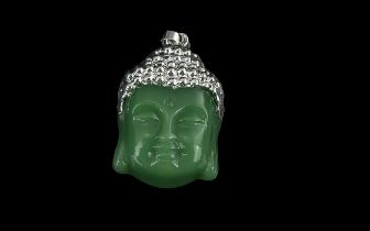 Jade Buddha Pendant, approx. 1.5'' long.