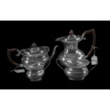 Elizabeth ll Excellent Four Piece Sterling Silver Tea - Coffee Service of pleasing proportions,