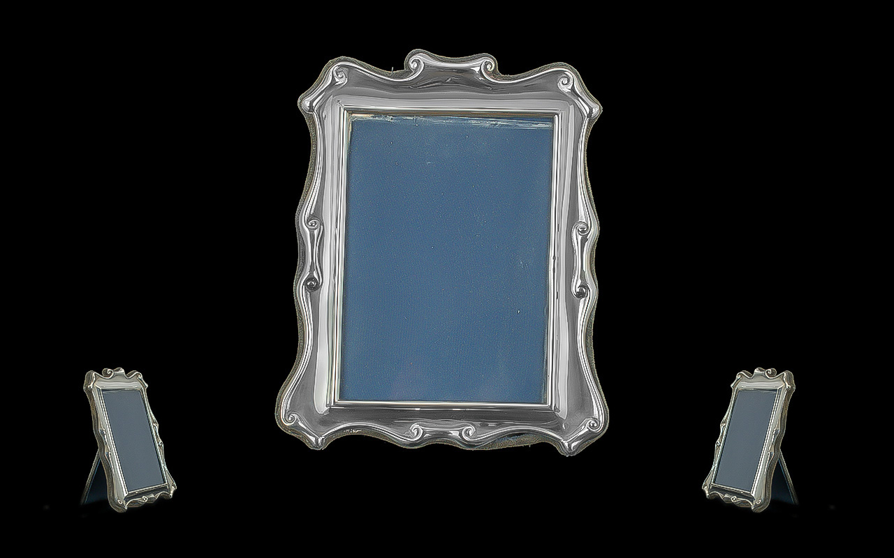 Elizabeth II Fine Quality Sterling Silver Photo Frame of Pleasing Shape / Proportions and Style.