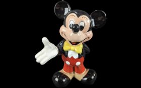 Large Disney Porcelain Mickey Mouse Figure, measures 10'' high.