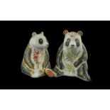 Royal Crown Derby Panda Paperweights. ( 2 ) In Total. Heights Approx 4.5 & 5 Inches. Stamped to