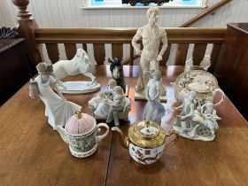 Mixed Lot of Pottery & Porcelain, to include Nao figure Young Girl 1425, Nao figure 1409, horse