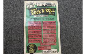 Rock 'N' Roll Original Poster Card - 1950's And Used In American Record Store To Advertise Great
