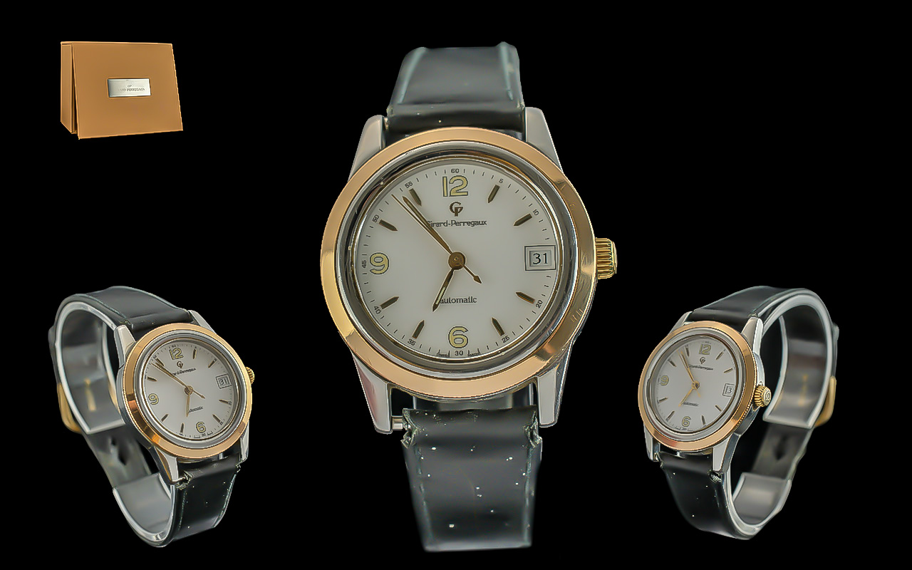 Girad-Perregaux GP90 18ct Gold And steel Automatic Wrist Watch - Ref No 1100. Features Cal 2200.