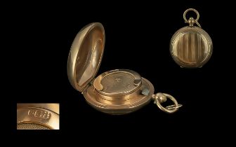 Antique Period 9ct Gold Hinged Sovereign Holder, In Very Good Condition. Full Hallmark for