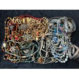 Collection of Vintage Costume Jewellery, comprising beads, earrings, necklaces, brooches, bracelets,