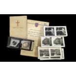 Collection of Military Related Items, comprising a stereoscope with Nazi World War II cards with two