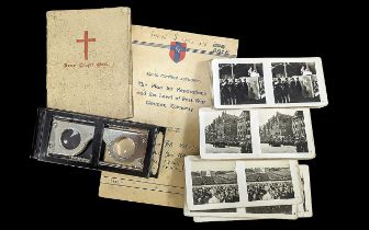 Collection of Military Related Items, comprising a stereoscope with Nazi World War II cards with two