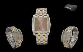 Rado Florence Gold Tone and Steel Wrist Watch - Ref No 129-3750-4 Case No 05086080. Features